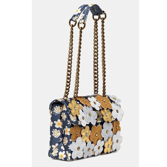 KURT GEIGER Floral Embellished Handle Chain Bag Party Purse Occasion Statement - Picture 5 of 11